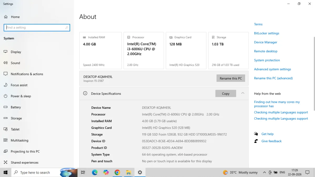 specs of Laptop I use to run Jio Cloud games