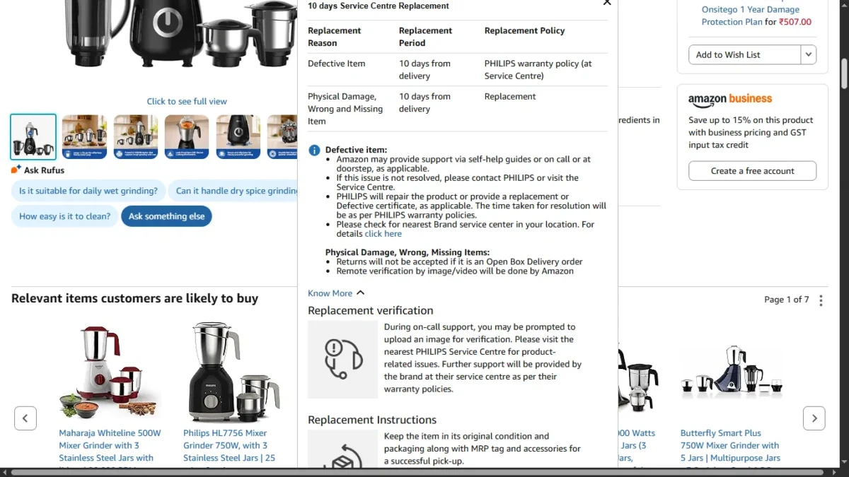 Buying Electronics Online This Festive Season: Amazon and Flipkart Return Policy & Doorstep Checks 6 philips mixer grinder return rules