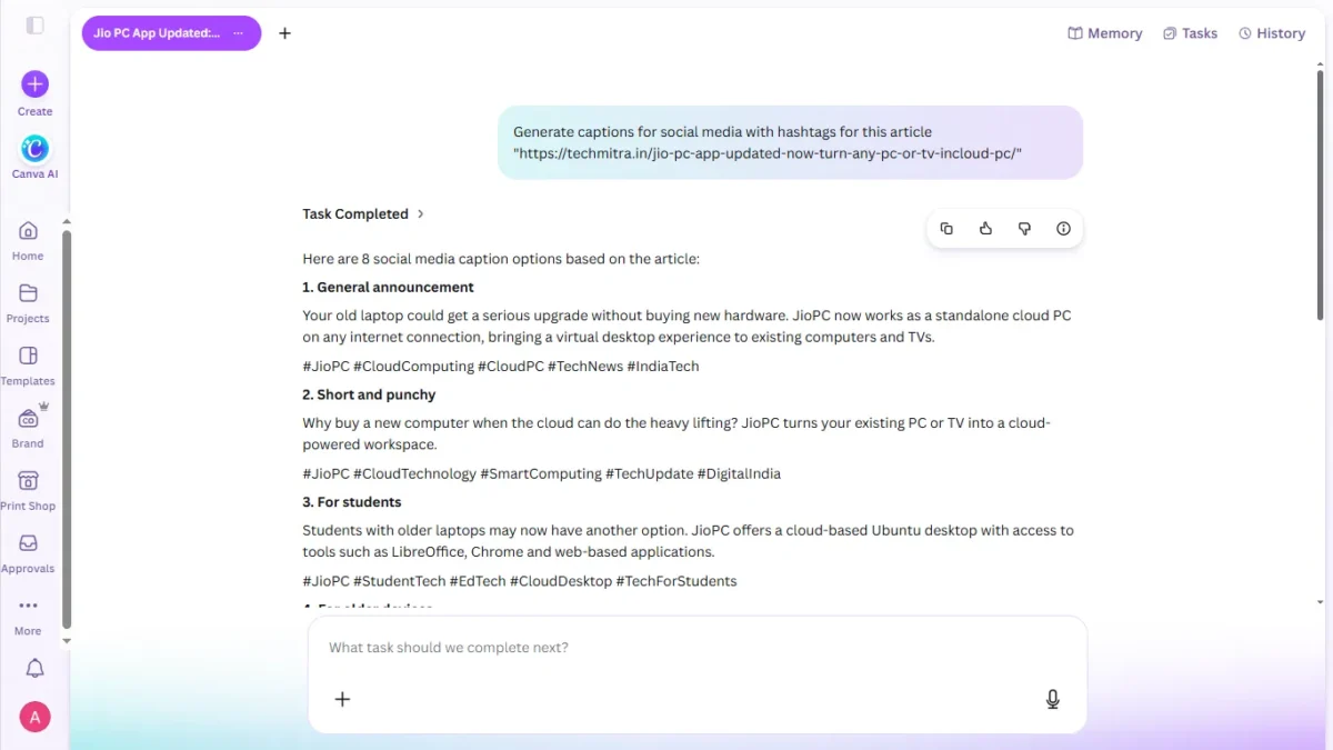 Canva Explained: Features, Pricing, and How It Compares to Google Workspace and MS Office (2026) 3 Canva AI working 2