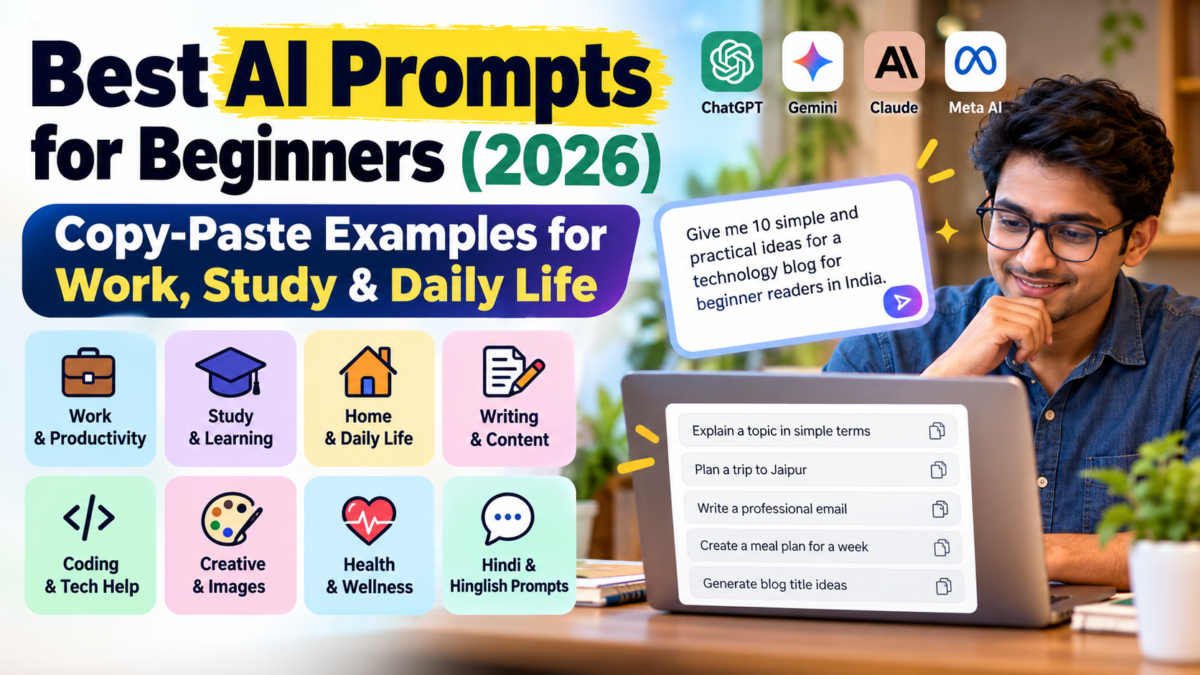 Best AI Prompts for Beginners (2026): Copy-Paste Examples
