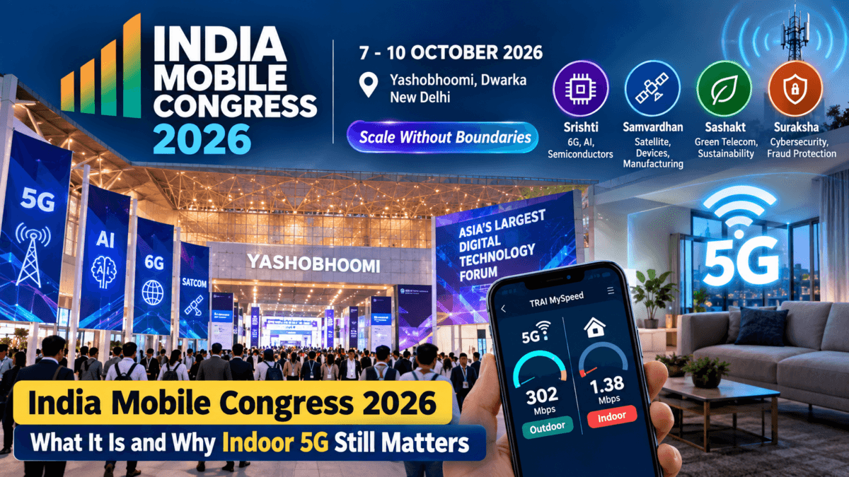 India Mobile Congress 2026 featured image comparing 5G speed outdoors and indoors