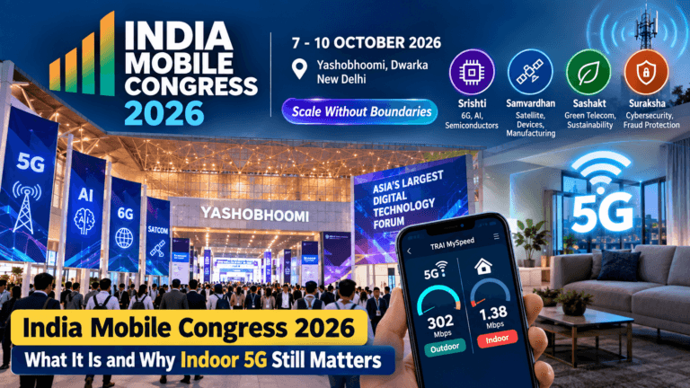 India Mobile Congress 2026 featured image comparing 5G speed outdoors and indoors
