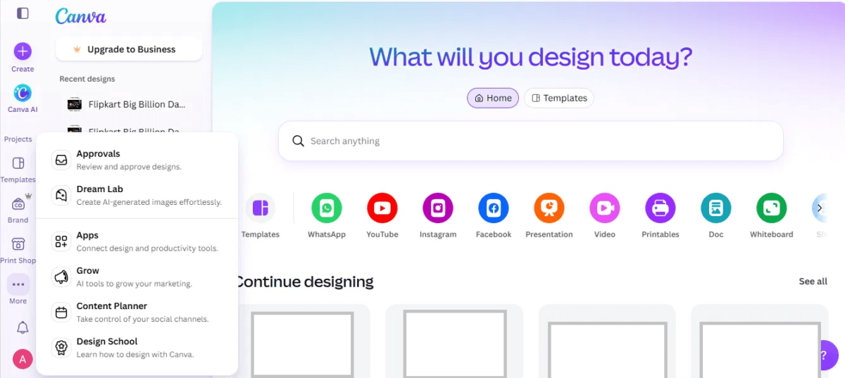 What Is Canva Craft? How It Compares With ChatGPT's Image Generation 3 SCREENSHOT Dream Lab in the menu