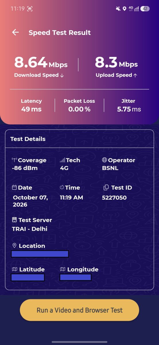 India Mobile Congress 2026: What It Is and Why Indoor 5G Still Matters 7 BSNL 4G speed test on my terrace, 11:19 AM