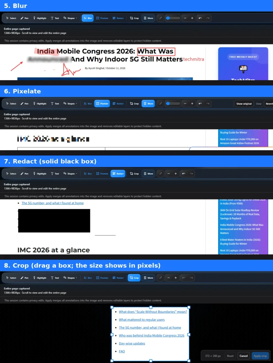 GoFullScreenshot editor : Blur, Pixelate, Redact, Crop